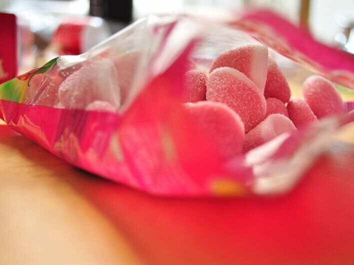 Pink candy packaging